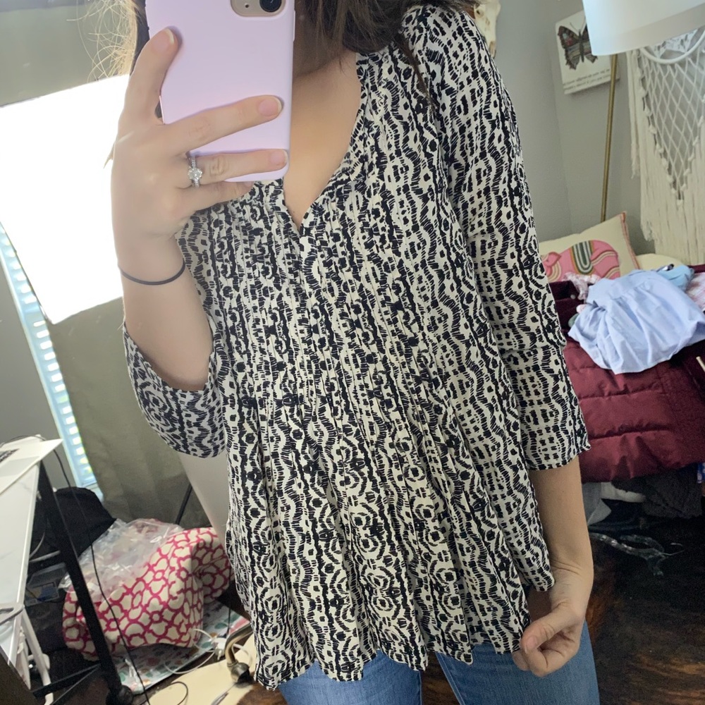 Anthropologie Vanessa Virginia Black Popover Top 2